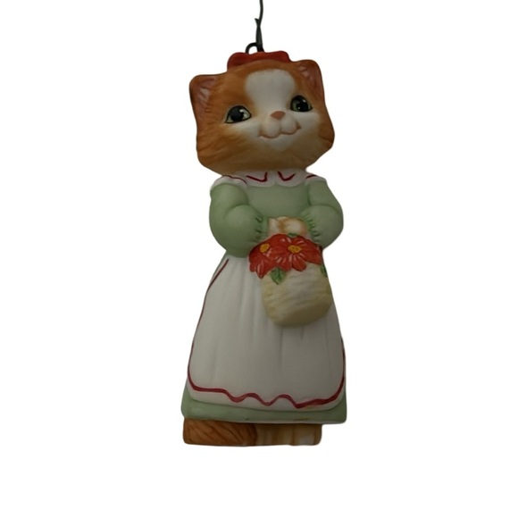 1989 Hallmark Christmas Kitty Porcelain Ornament QX5445 - Adorable Holiday Decor - Picture 3 of 6
